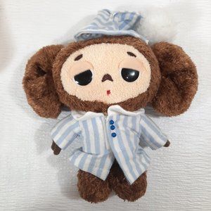Sun Arrow Yeoypawka plush brown monkey blue striped pajamas‎ nightcap hat toy